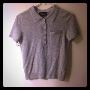 Soft wool short sleeve polo